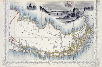 Patagonia, from a Series of World Maps published by John Tallis und Co., New York and London, 1850s by John Rapkin